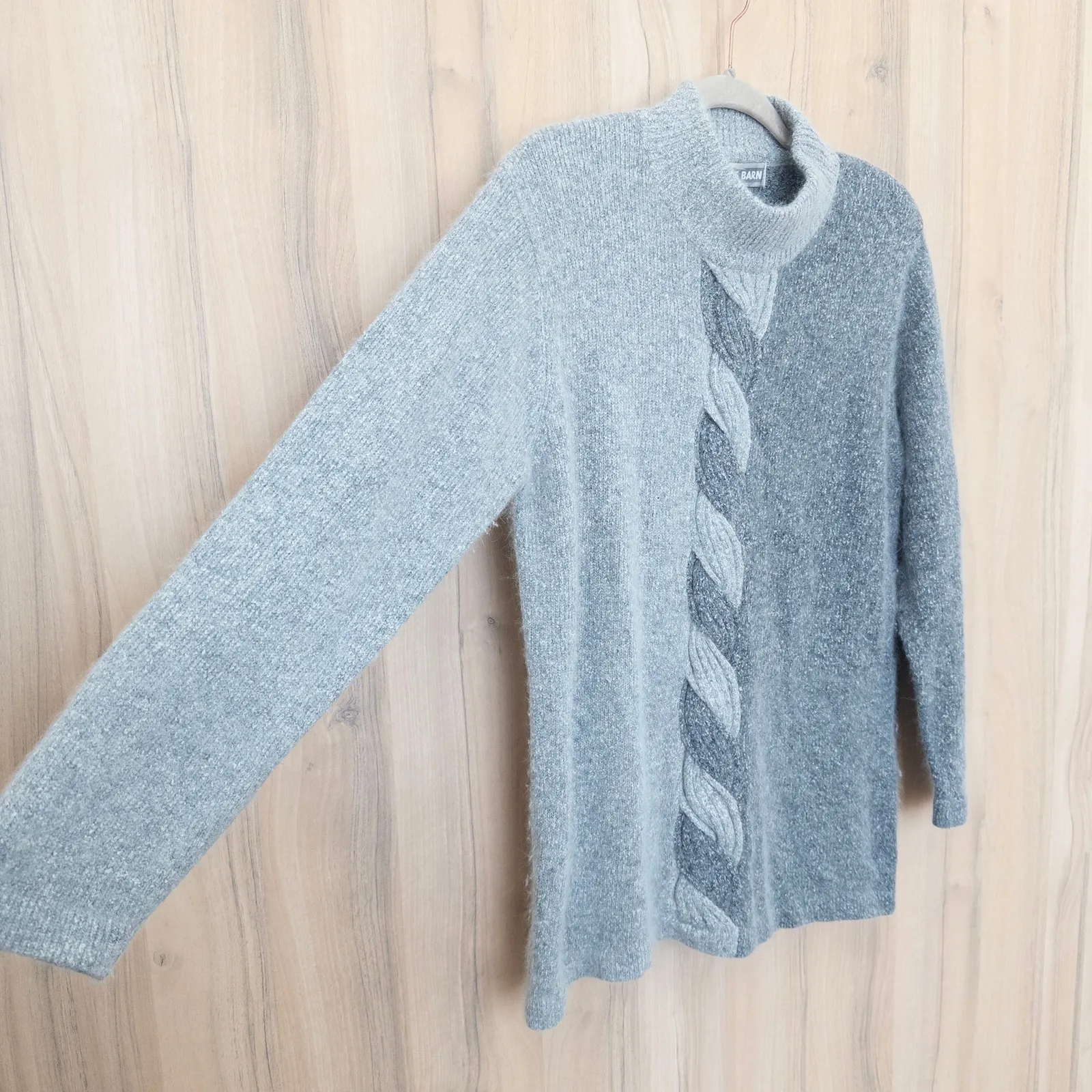 VTG Dress Barn Womens Silk Angora Blend Sweater Size S Gray Colorblock Classic - Image 6