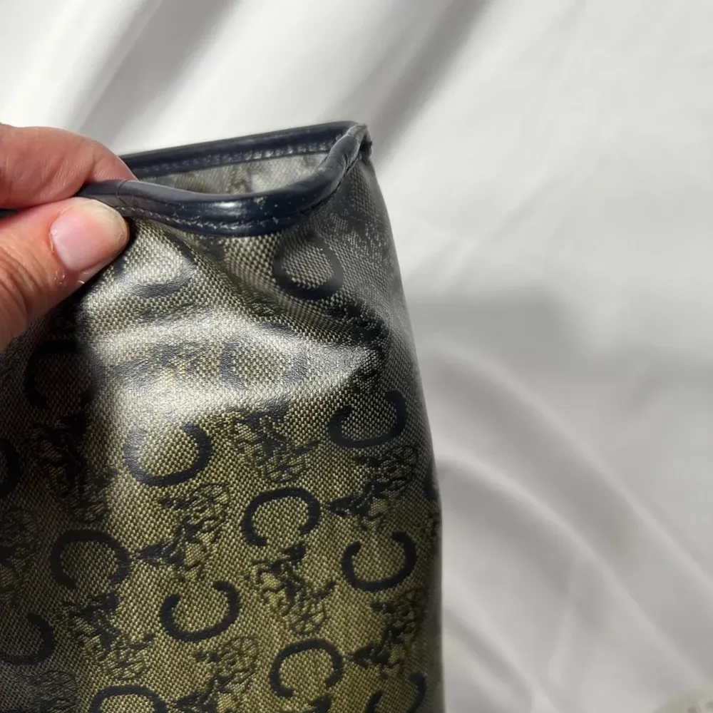 Celine Monogrammed Vintage Clutch Bag With Unbranded Chain Beige - Image 12