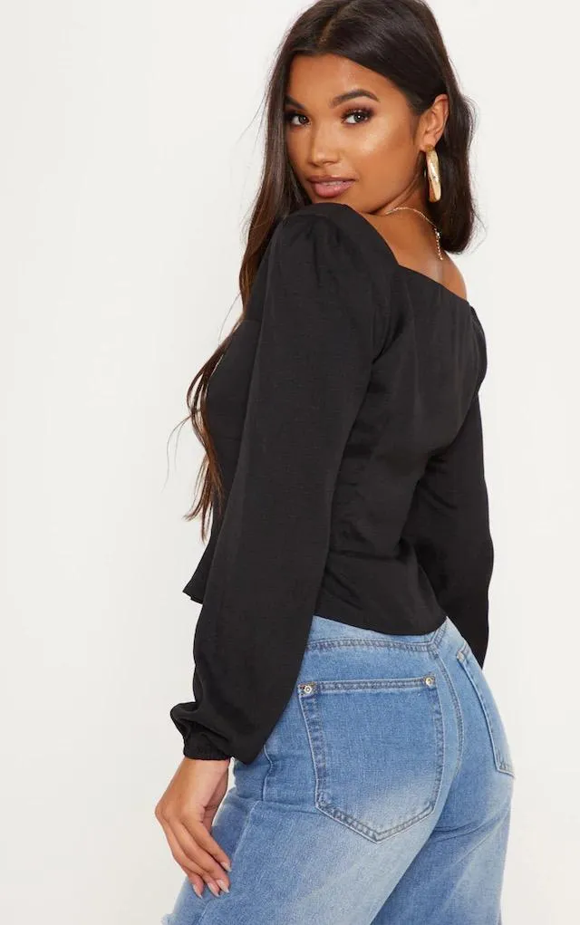 square neck button blouse - Image 3