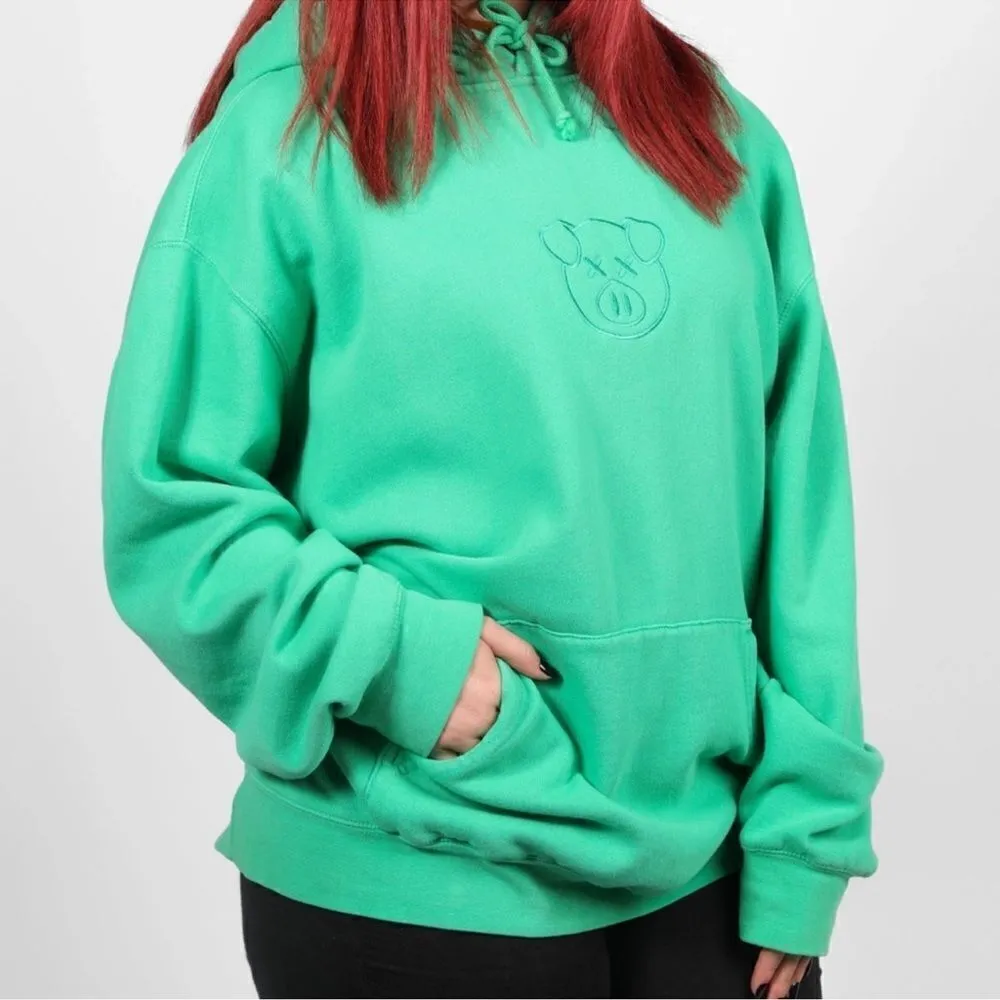 Shane Dawson x Jeffree Star Emerald Green Pig Hoodie Large Pullover Sweatshirt - Image 3