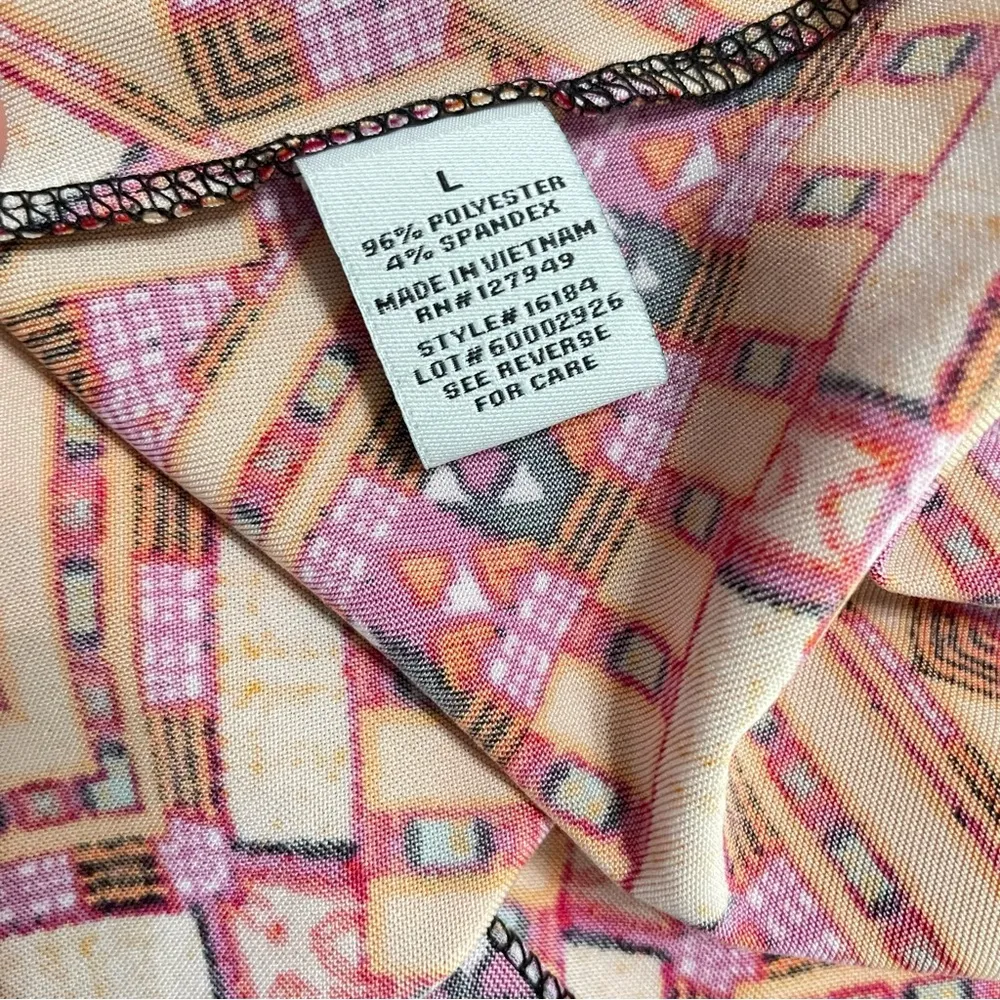 Emma & Michele Tribal Multicolor maxi dress, Pink, orange, black soft, size L - Image 9