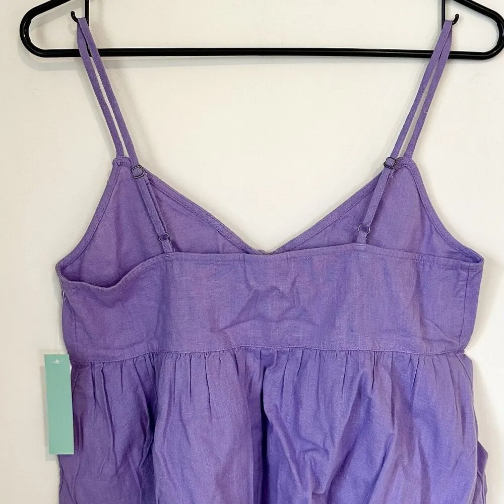 NWT Abound Purple Sleeveless V-Neck Ruffle Hem Tank Top - Size: XXS - Image 5