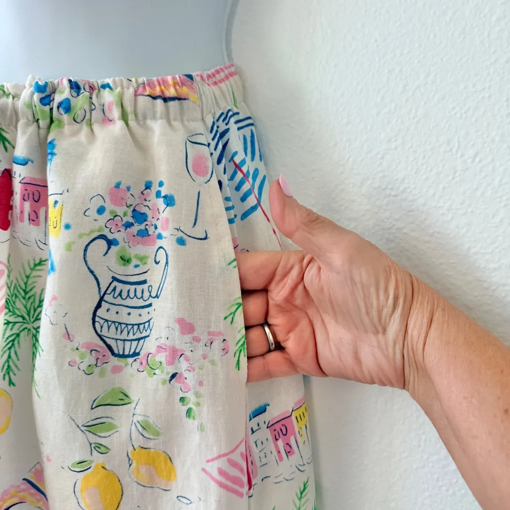 Calypso Tropical Beach Vacation Resort Wear Elastic Waist Pockets Maxi Skirt - Image 3