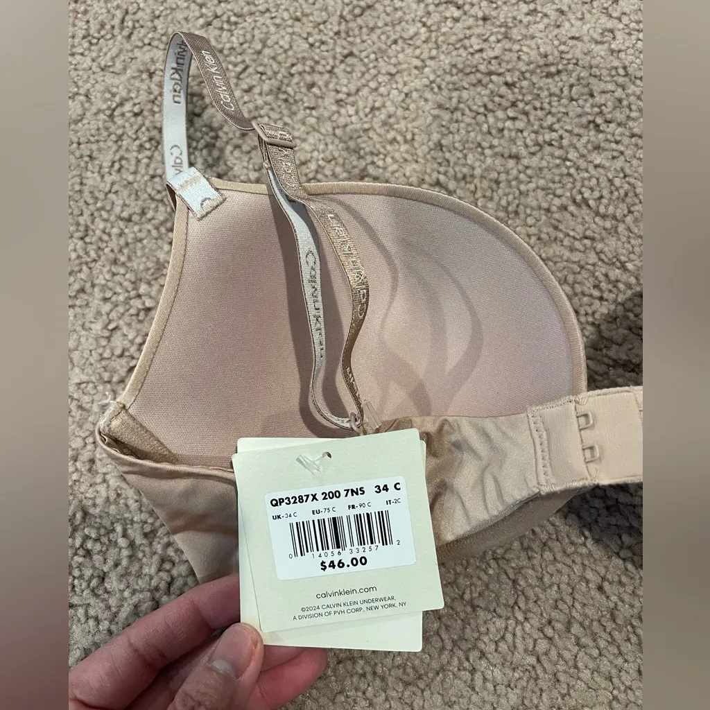 CALVIN KLEIN Push Up Plunge Microfiber Stretch Shine 34C - Image 6