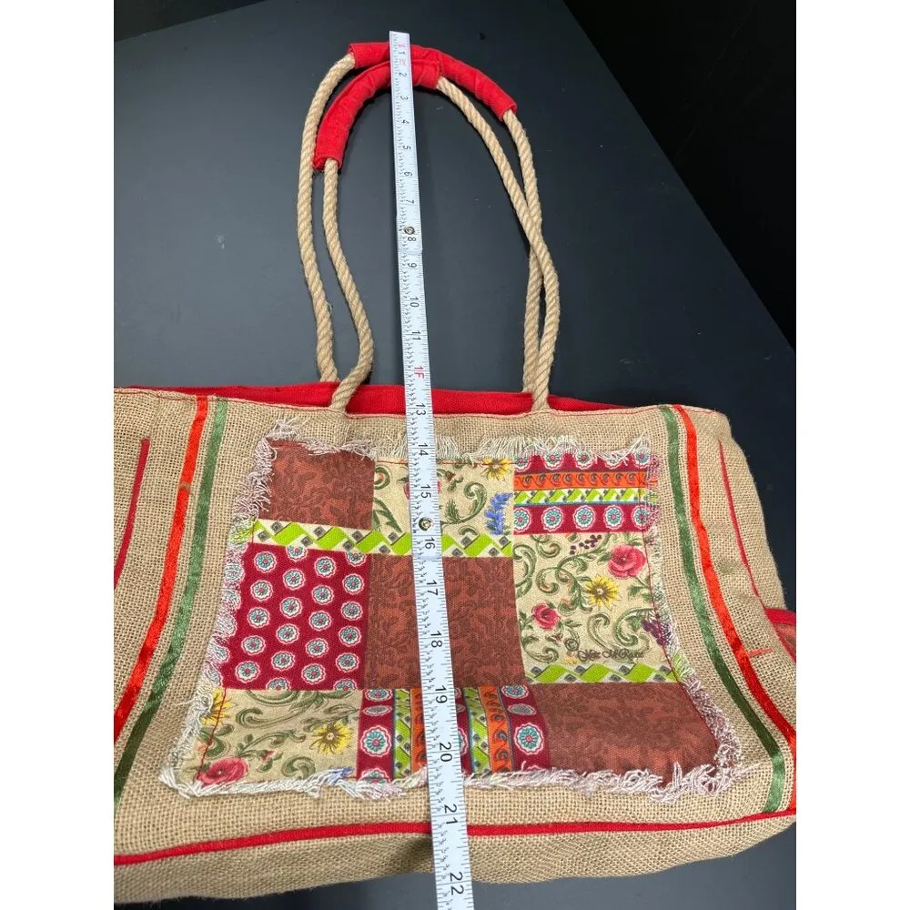 Kate McRostie SKU 7757 HoBo Patchwork Tote Bag purse Red - Image 12