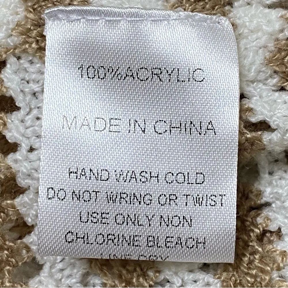 Pink Lily Taupe Ivory Striped Boho Beachy Open Knit Sweater 3XL - Image 12