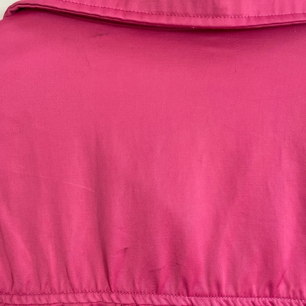 ZARA Oversized Satin Effect Overshirt in Bubble Gum Pink Size M Barbiecore FLAWS - Image 13