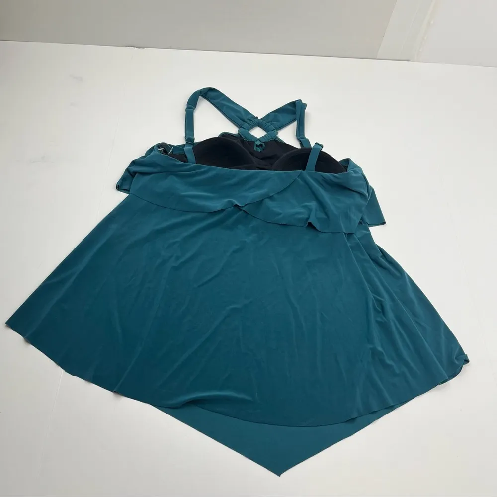 Magicsuit Carolina Tankini Swim Top Palm Teal Green Womens SZ 16 Summer Vacation - Image 9