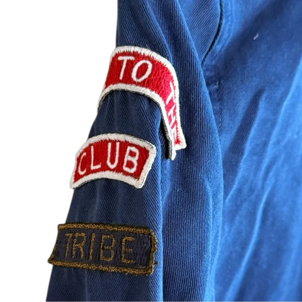 Pam & Gela Women’s Small Blue Button Down Shirt Boy Scout Patches - Image 5