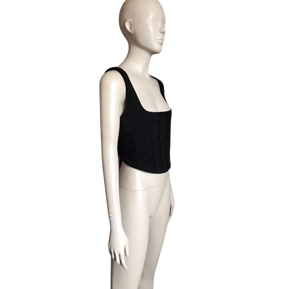 NWT Gianni Bini Black Corset Style Crop Top - Image 3
