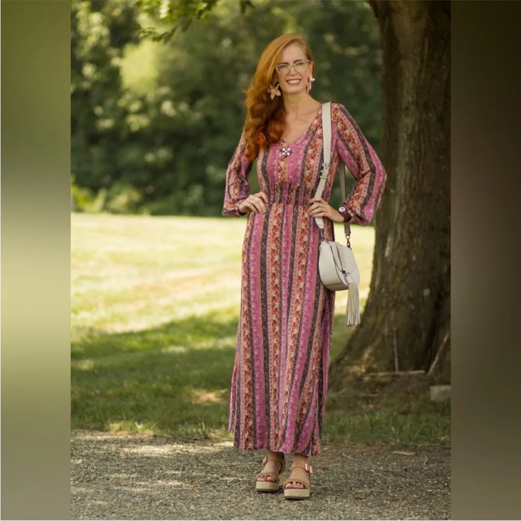 Soft Surroundings Esperanza Floral Print Maxi Dress Size Small - Image 7