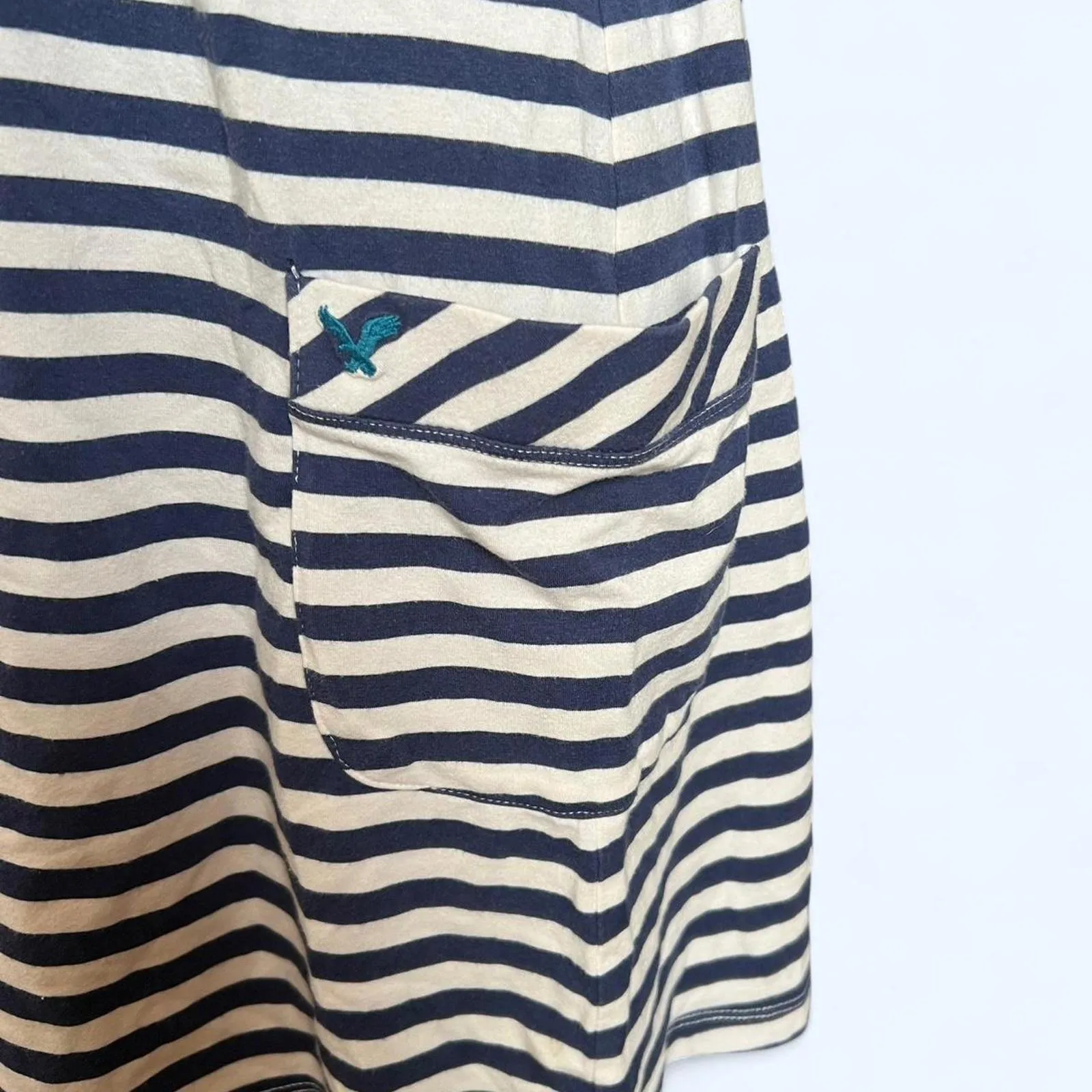 Vintage Y2K American Eagle striped babydoll dress with pockets Size Medium - Image 5