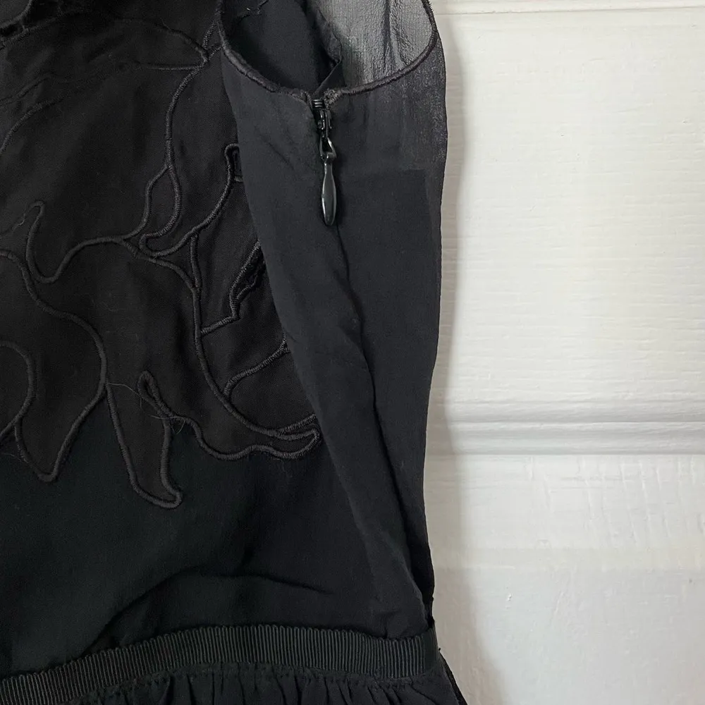 Vivienne Tam Floral Appliqué Silk Dress - Size 0 - Image 4