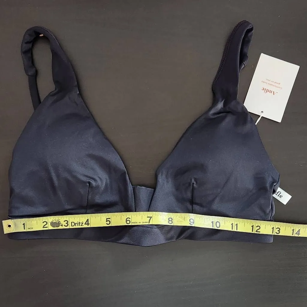 Andie Black Bikini Top Black Swim Top NWT Small Black Swimwear Andie Swim Top - Image 10