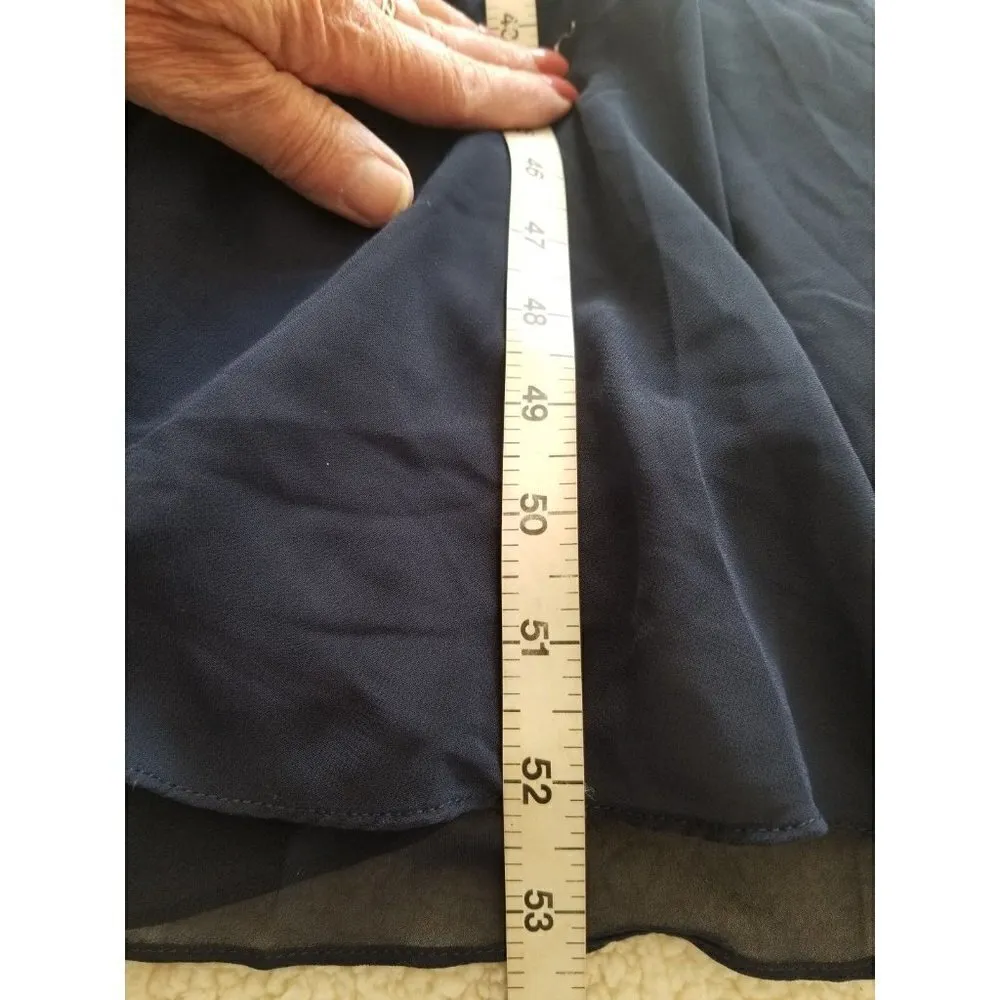 Birdy Grey Gwennie Dress Gown Chiffon Navy Blue Bridesmaid Dress Size Large - Image 10