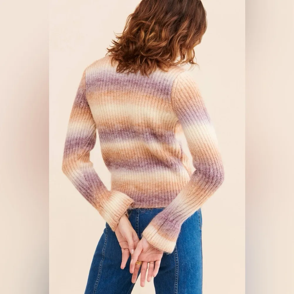 Greylin Grenda Spacedye Striped Knit Multicolor Sweater w/ Flare sleeves Size M - Image 8