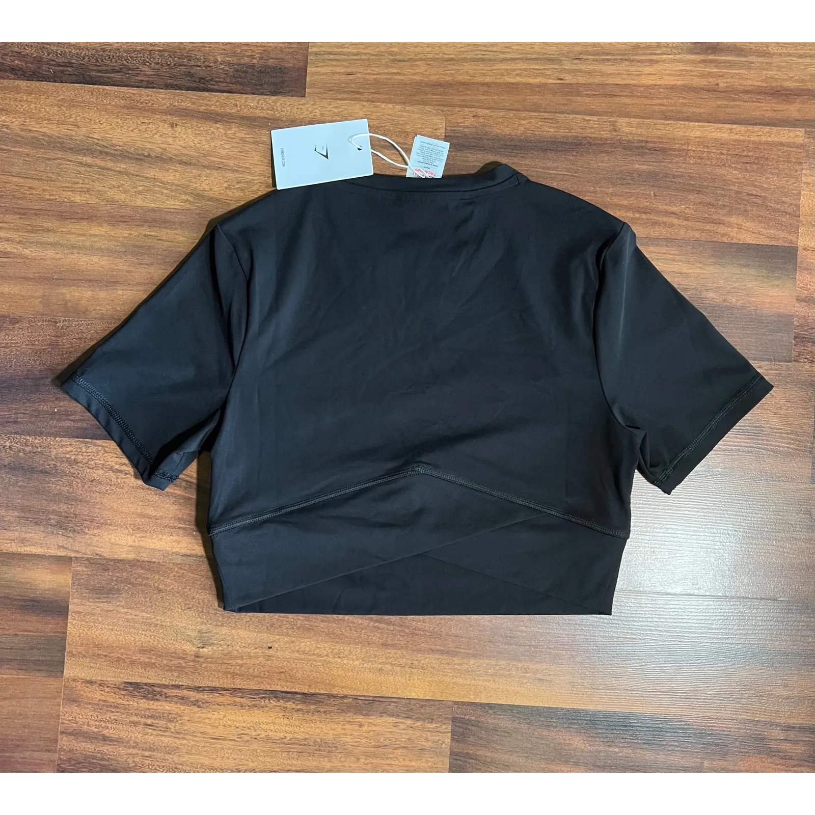 Gymshark Training Cropped T-Shirt Black Athletic Workout Top Gym Activewear - Image 7