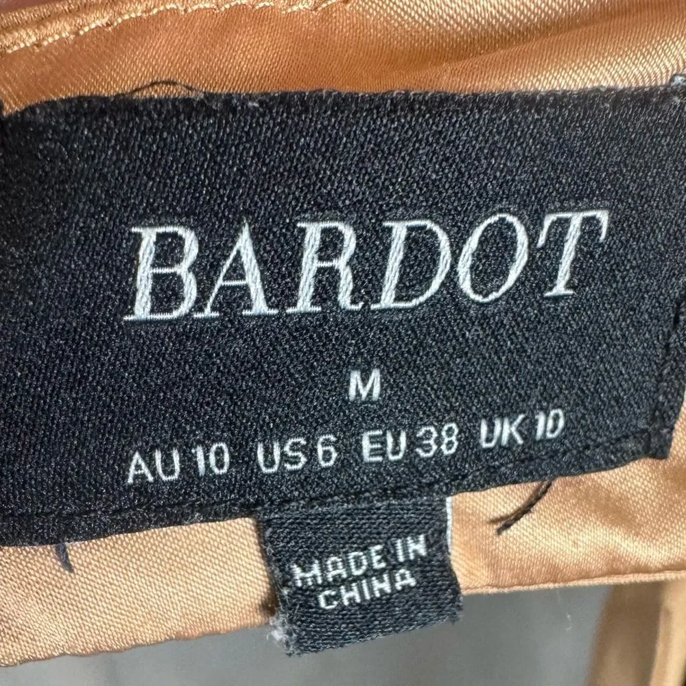 BARDOT Amara Beige Caramel Cutout Halter Midi Dress Size 6 - Image 8