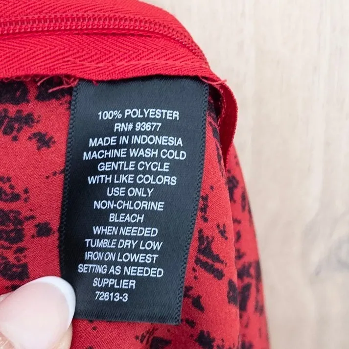 Womens Wide Leg Jumpsuit Size 16 Red Black Sleeveless Wrap Goth Glam Romantic - Image 8