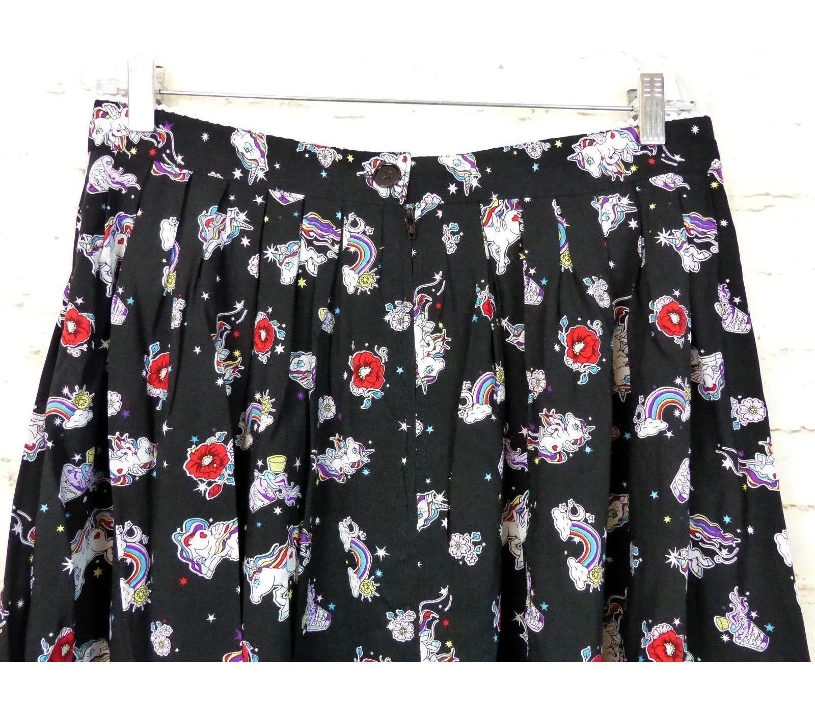 Hell Bunny Skirt Women XL Black Unicorn Rainbow 60s Mod Retro Kidcore Kawaii NWT - Image 11