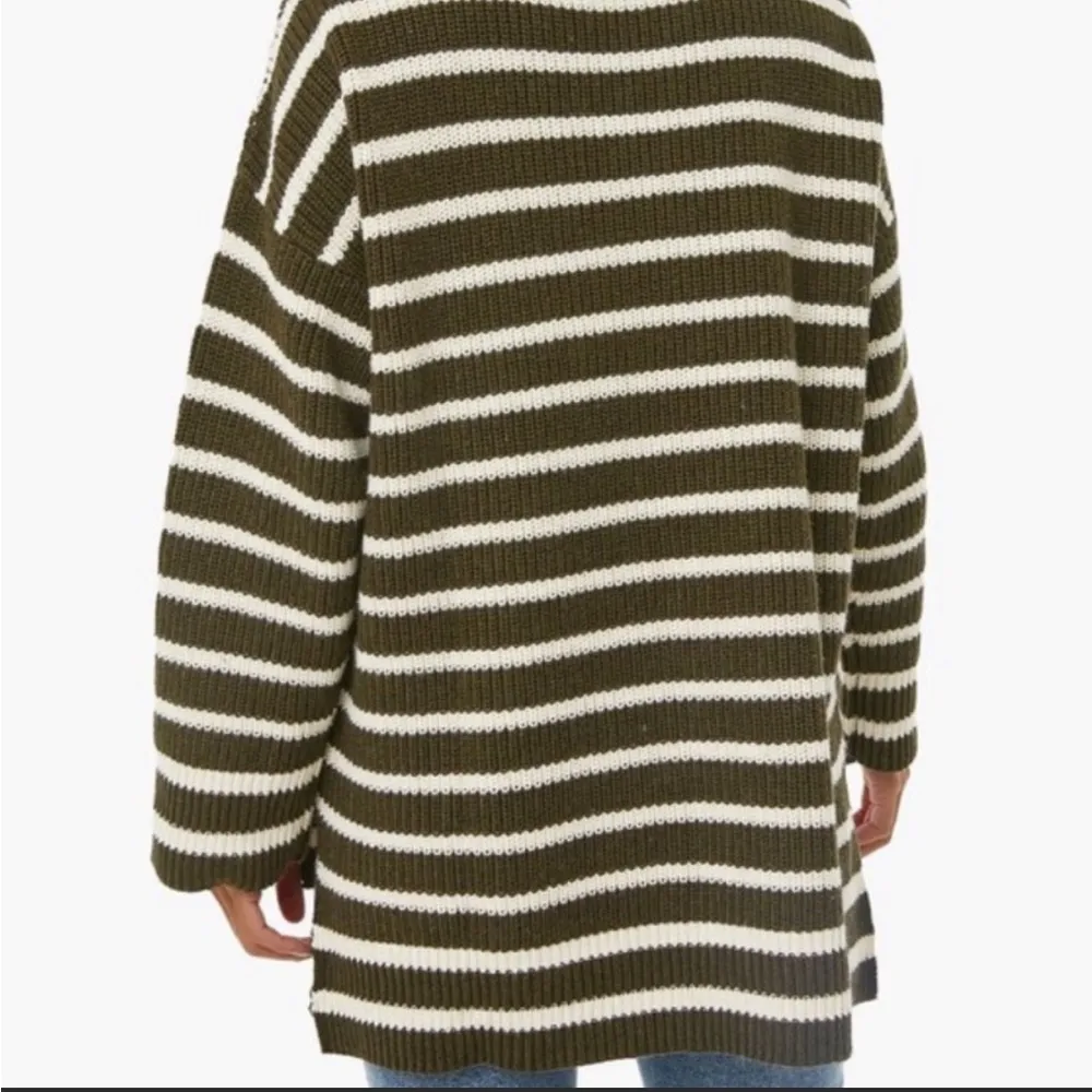Apiece Apart Carolina Olive Stripes Eco Organic Cotton Pullover Sweater M/L NWT - Image 2