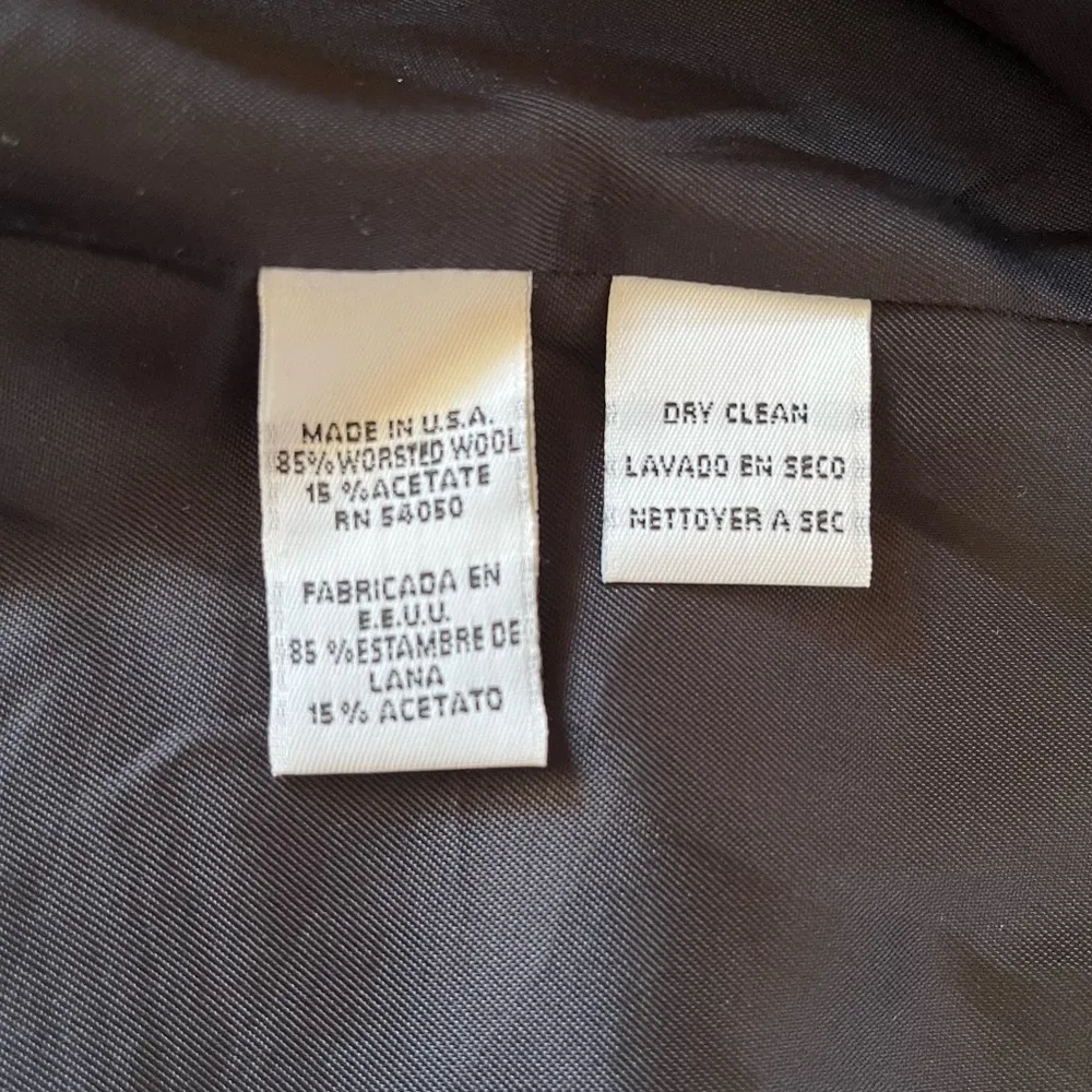 Jones New York vintage black and cream houndstooth tweed collarless wool blazer - Image 5