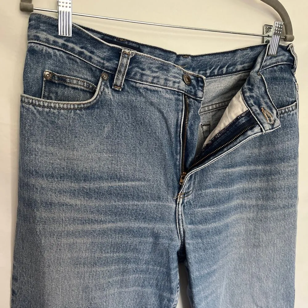 LAND'S END High Rise Straight  Womens Jeans Size 14P Medium Wash Mom Jean - Image 4