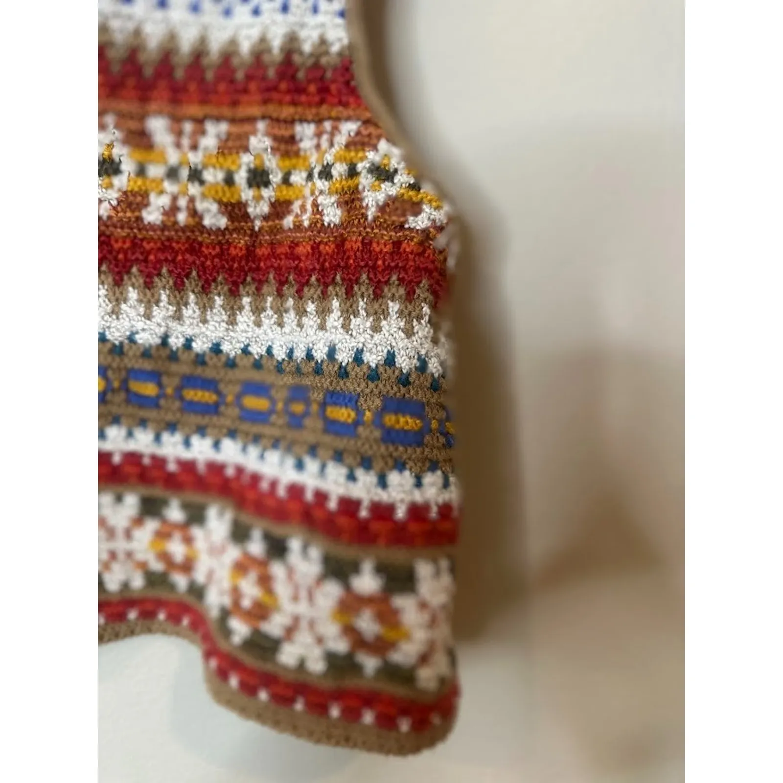 VTG Liz Sport Knit Sweater Vest Boho Western Grannycore Size Petite Medium PM - Image 3