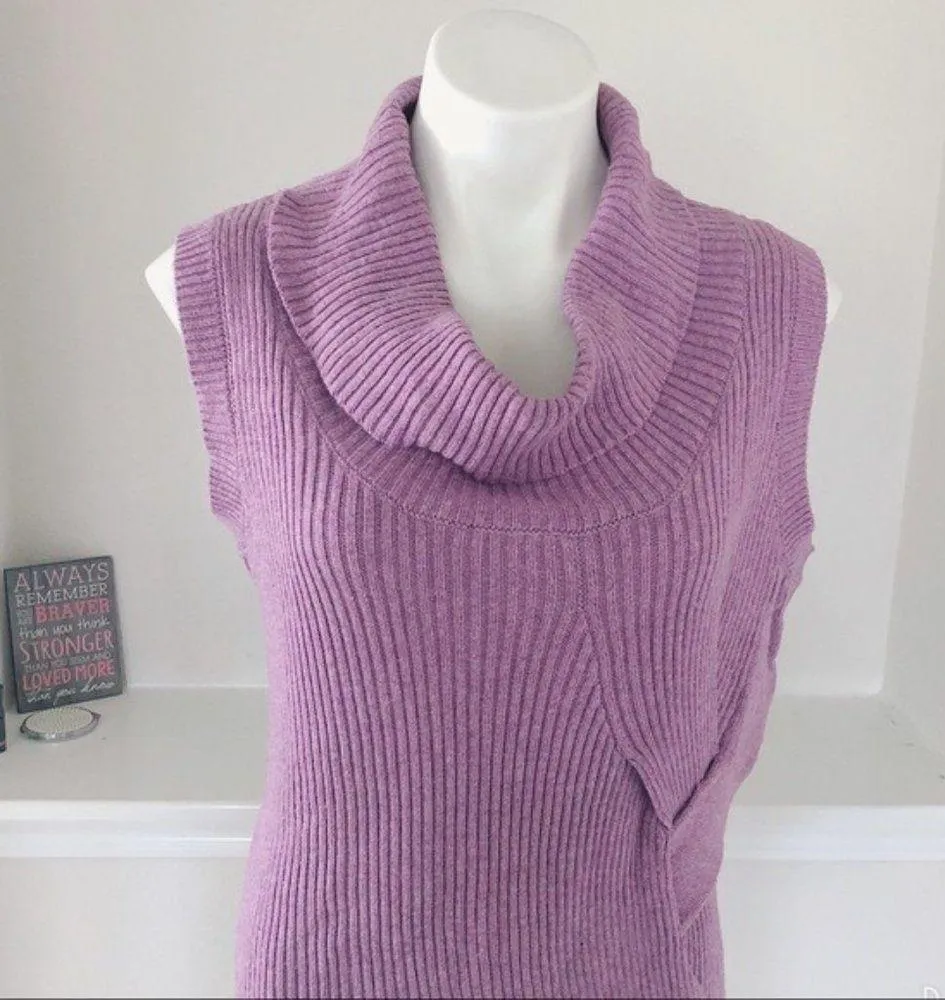 Zero Degrees Turtleneck Sweater Purple Sleeveless Size S NWT $178.00 - Image 2