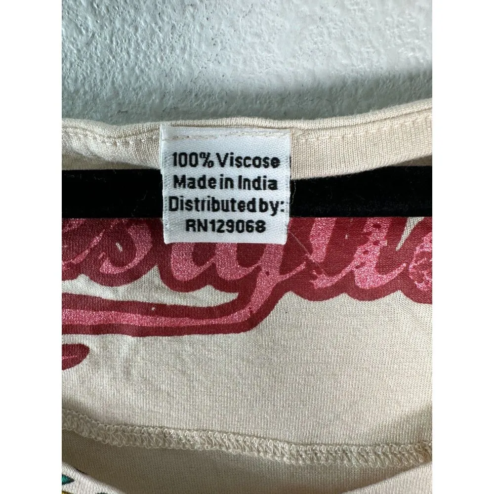 Desigual Off Shoulder Floral Cream Blouse Size Small - Image 4