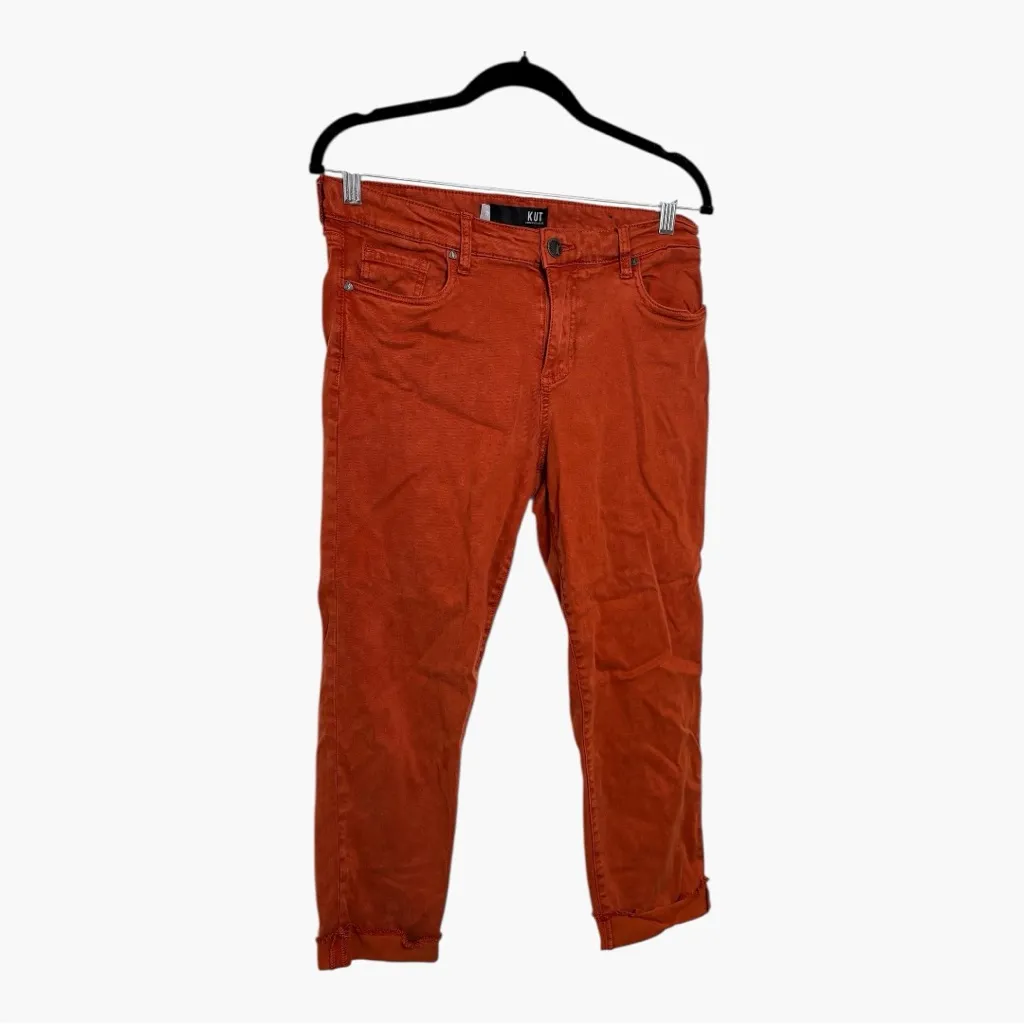 KUT From The Kloth Amy Rust Crop Straight Leg Jeans Modern Casual Size 10 - Image 2