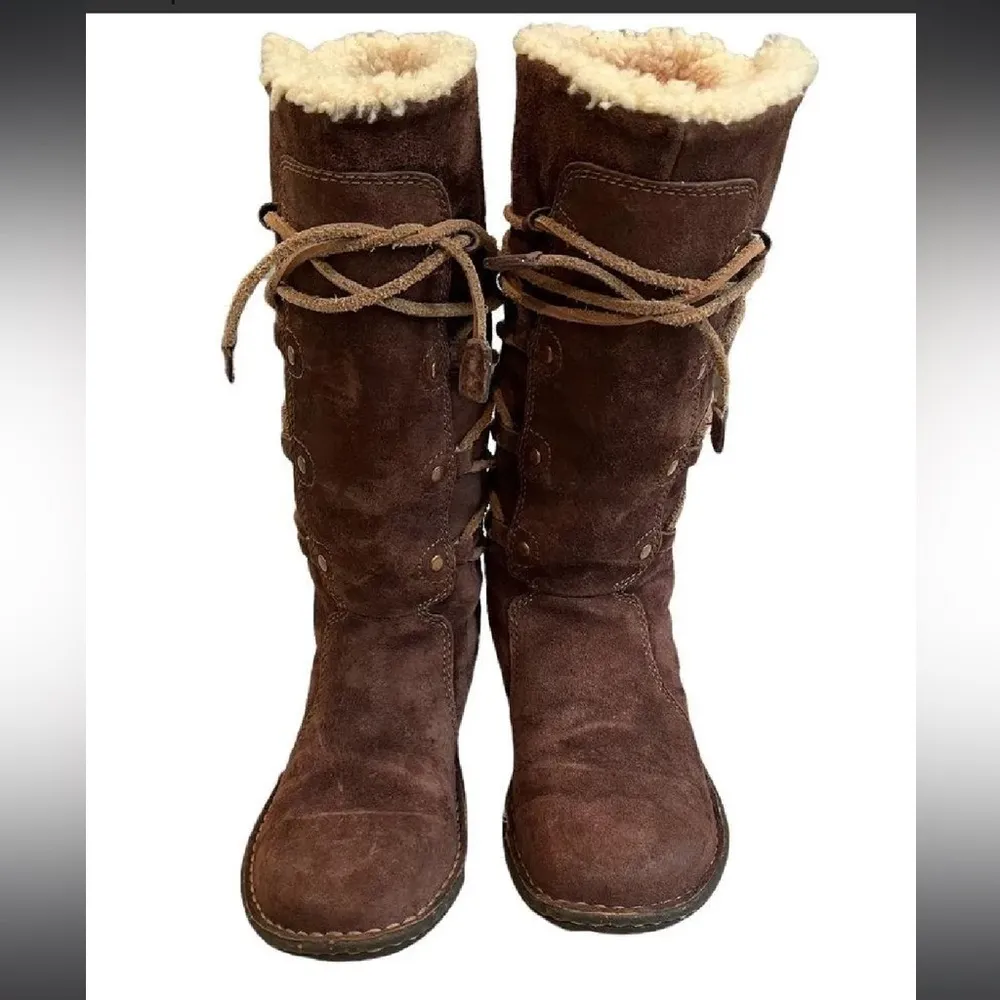 UGG Australia Surfcat Shearling Tall Suede BOOTS 5158 size 8 brown - Image 8