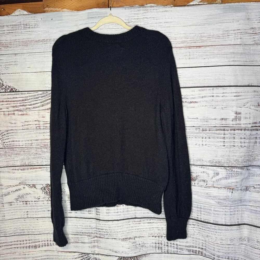 J. Crew Button-Detail Crewneck Sweater In Supersoft Yarn Merino Wool & Alpaca LG - Image 3