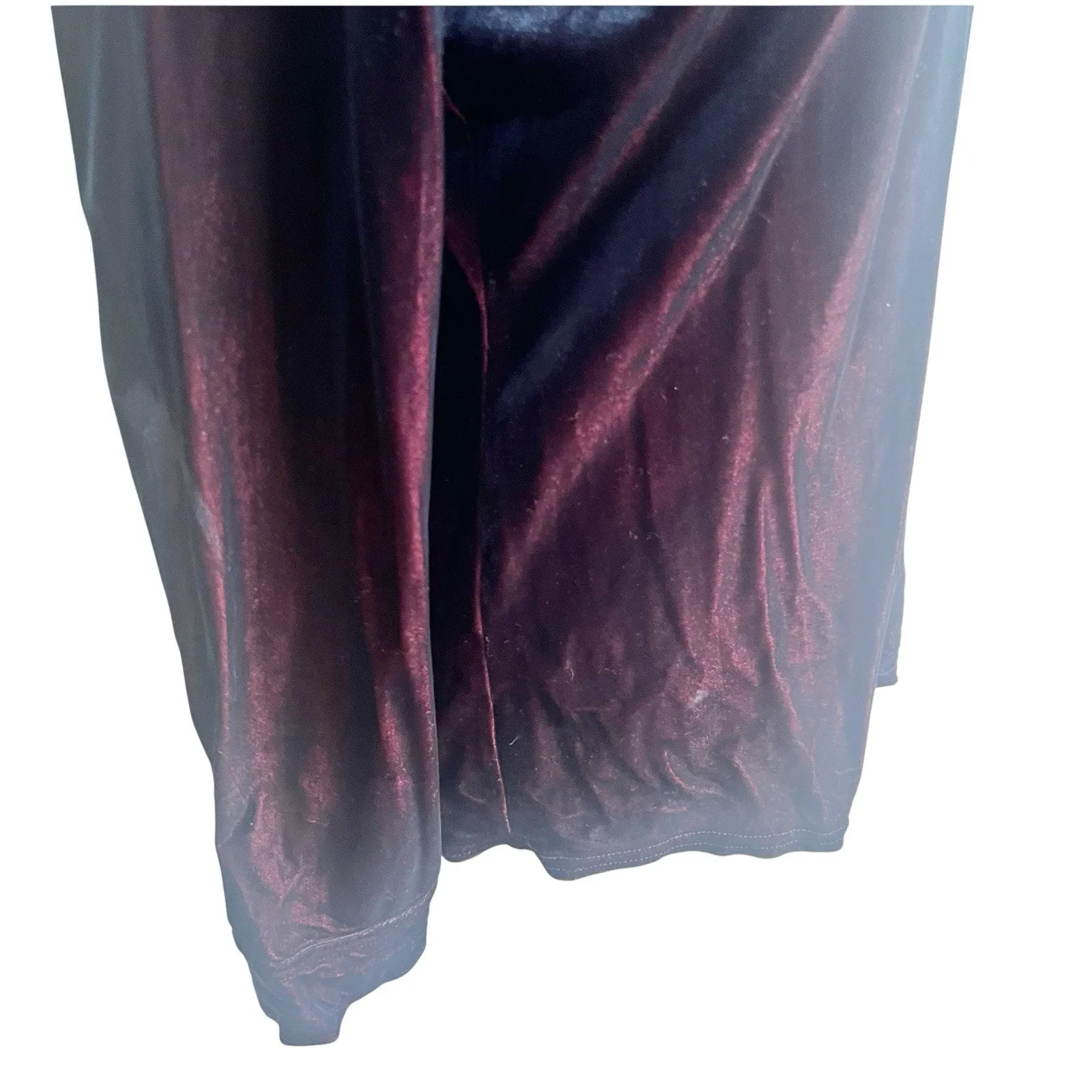 Express World Brand Y2K Velvet Button Down Two Tone Red Blue Size Large - Image 12