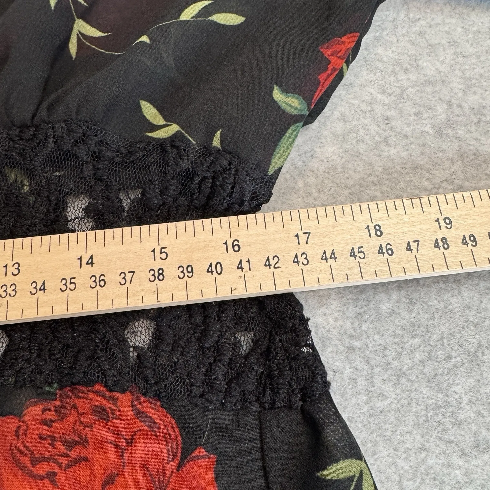 Live 4 Truth Kimono Womens L Black Red Rose Lace Dark Romantic Vamp Whimsigoth - Image 11