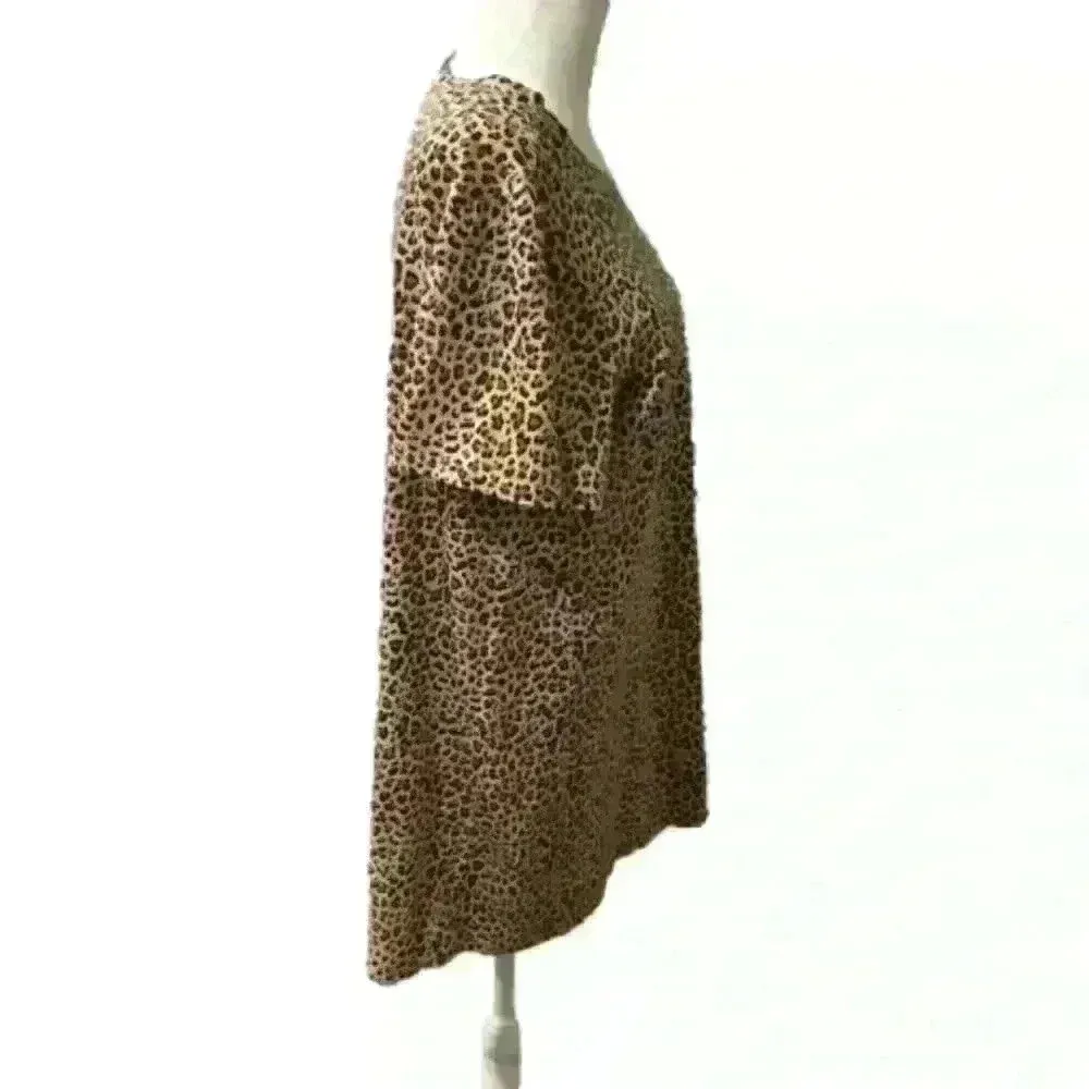 Hudson Gray Cheetah Leopard Animal Print Casual T Shirt Cotton Dress - Image 2