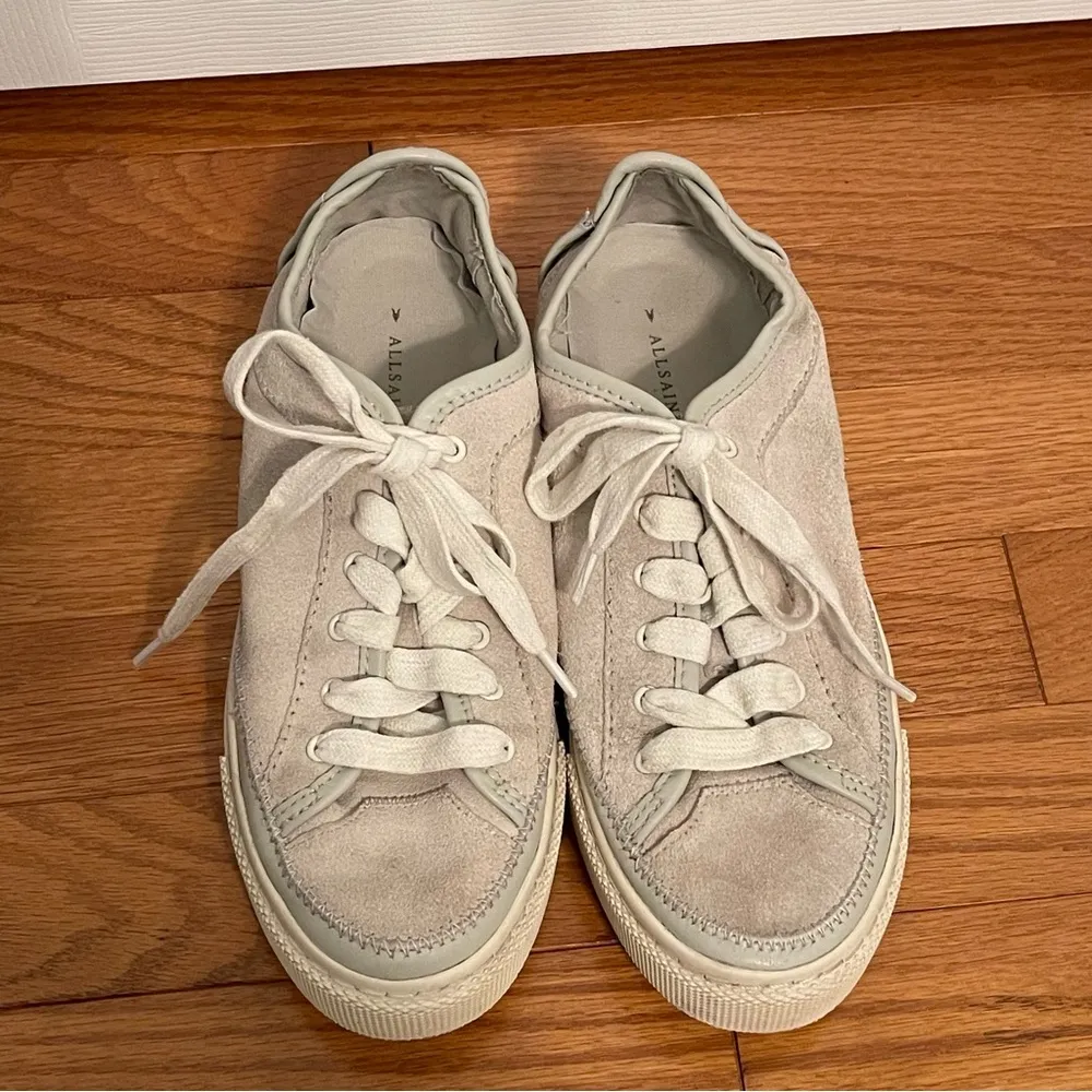 Allsaints Milla Suede Sneaker in Light Gray - Image 4