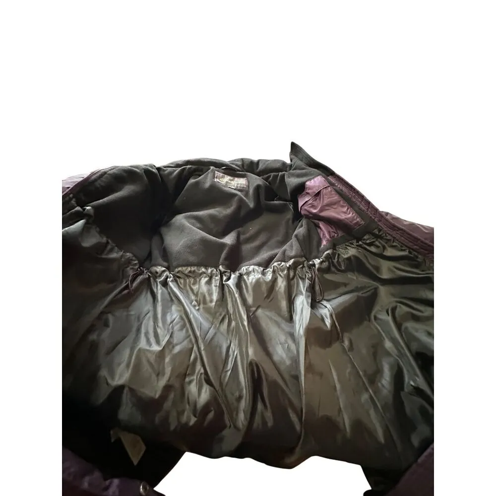 Eddie Bauer Womens Long Purple Puffer Down Coat Quilted Faux Fur Hood Size PS - Image 10