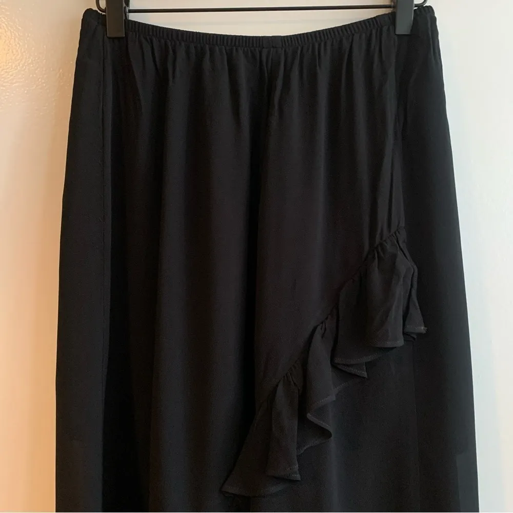 NWT Reformation Black Ruffle Semi-sheer Maxi Skirt Size Medium - Image 5