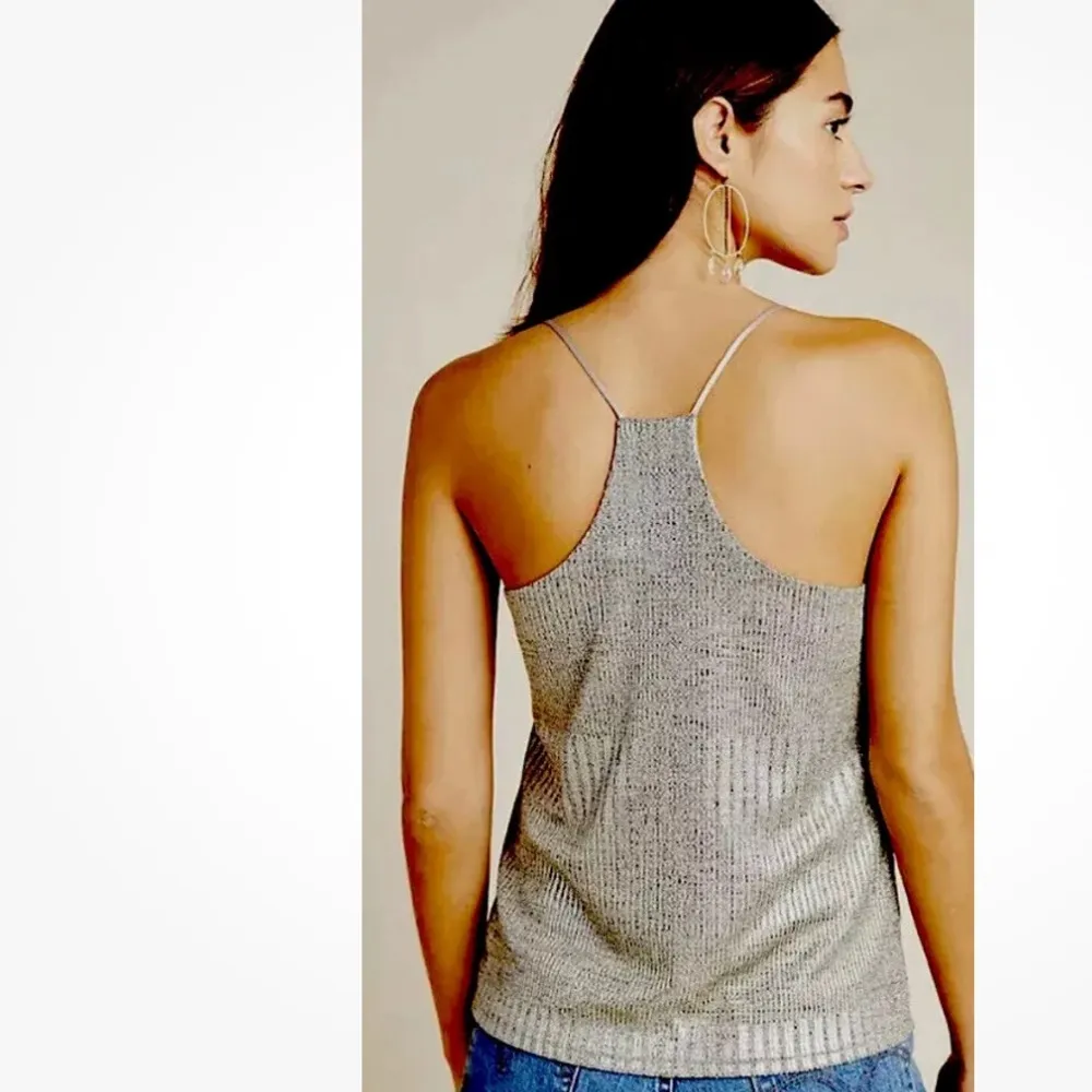 Bishop & Young Letitia Beige Metallic Racerback Shimmer Tank L - Image 8