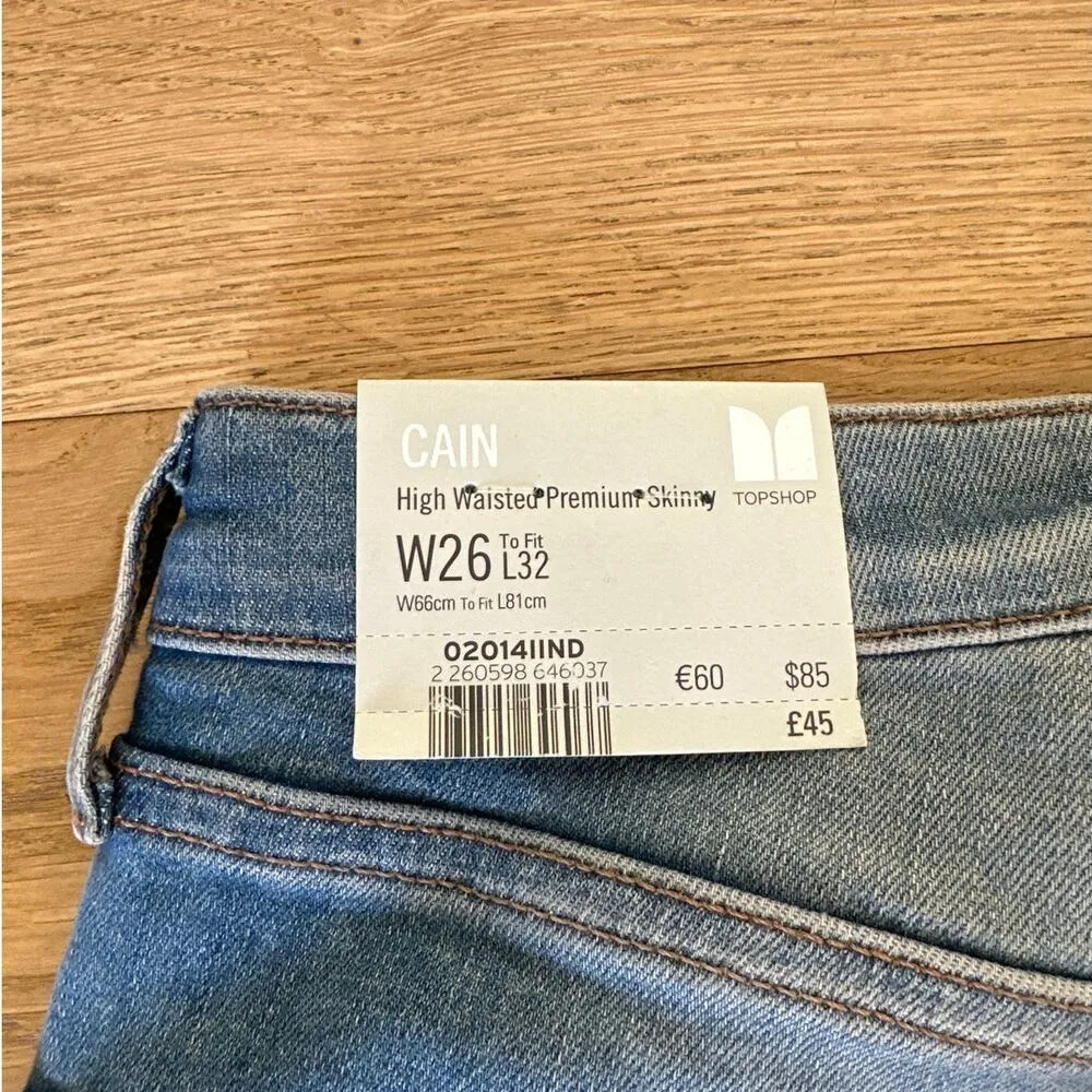 Topshop - Cain High Waist Skinny Ripped Jeans in Blue - Image 4