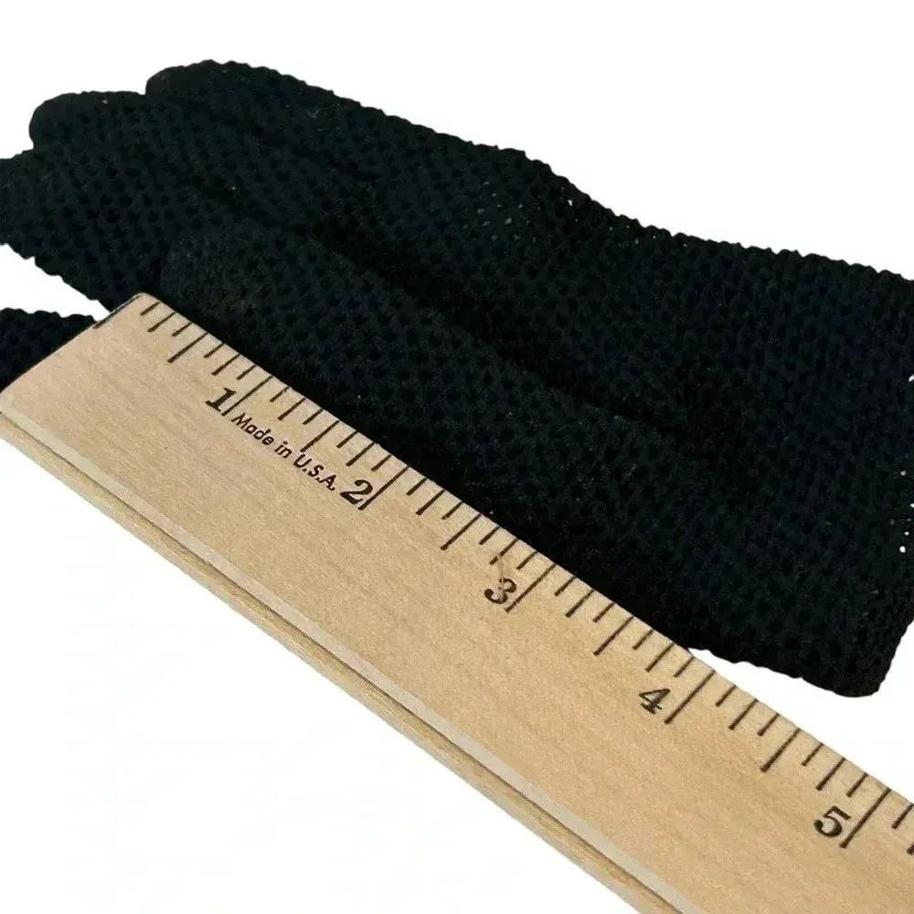 VINTAGE GLOVES ITALIAN MADE FOR CALVONE CROCHETED FISHNET STRETCH l ELEGANT Black - Image 11