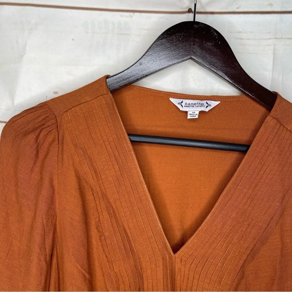 NWT $68 • Nanette • Nanette Lepore • Blouse • Gingerbread • Medium - Image 2