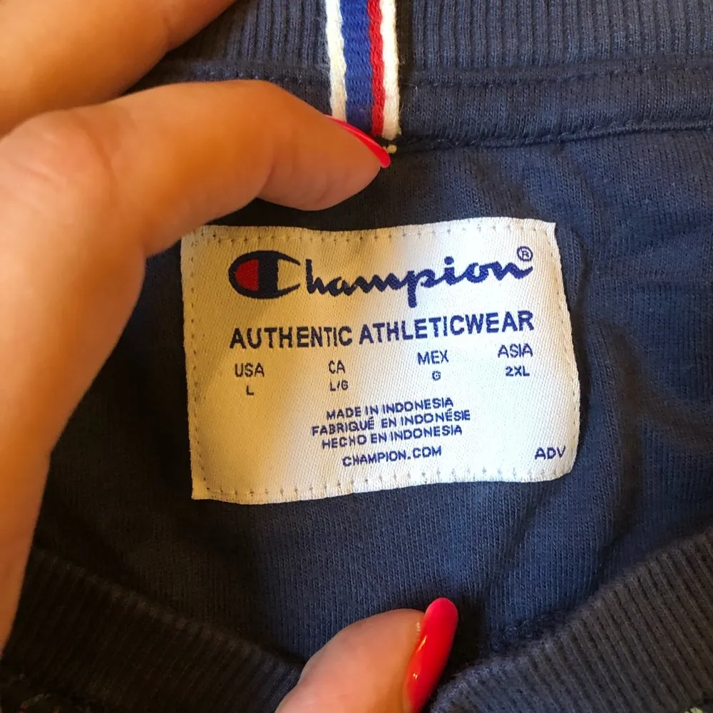 Champion blue sweatshirt size large - Image 3