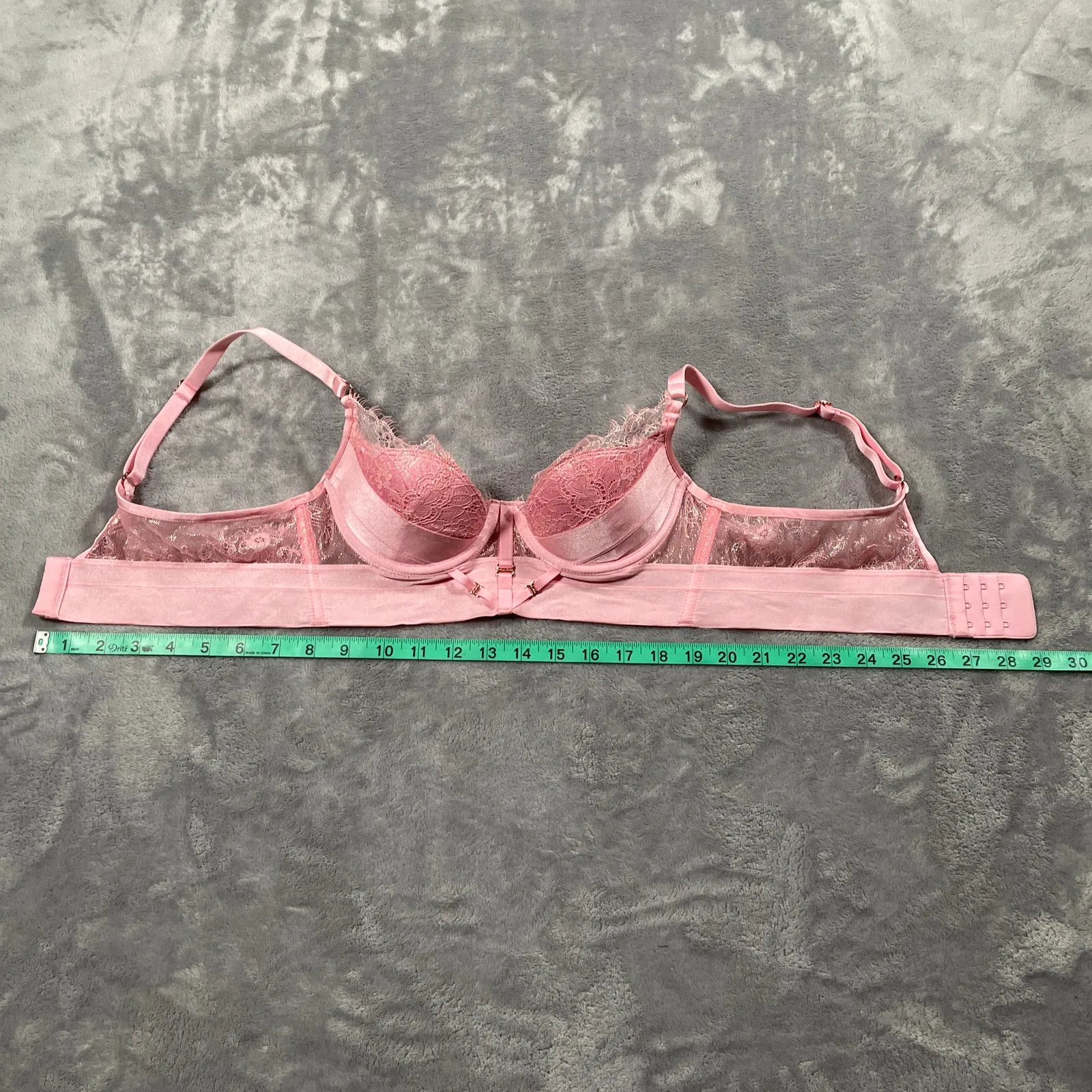 Honey Birdette Belinda Bra 34B Pink Push Up Demi Cup Lace Shimmer Boudoir Size undefined - Image 9