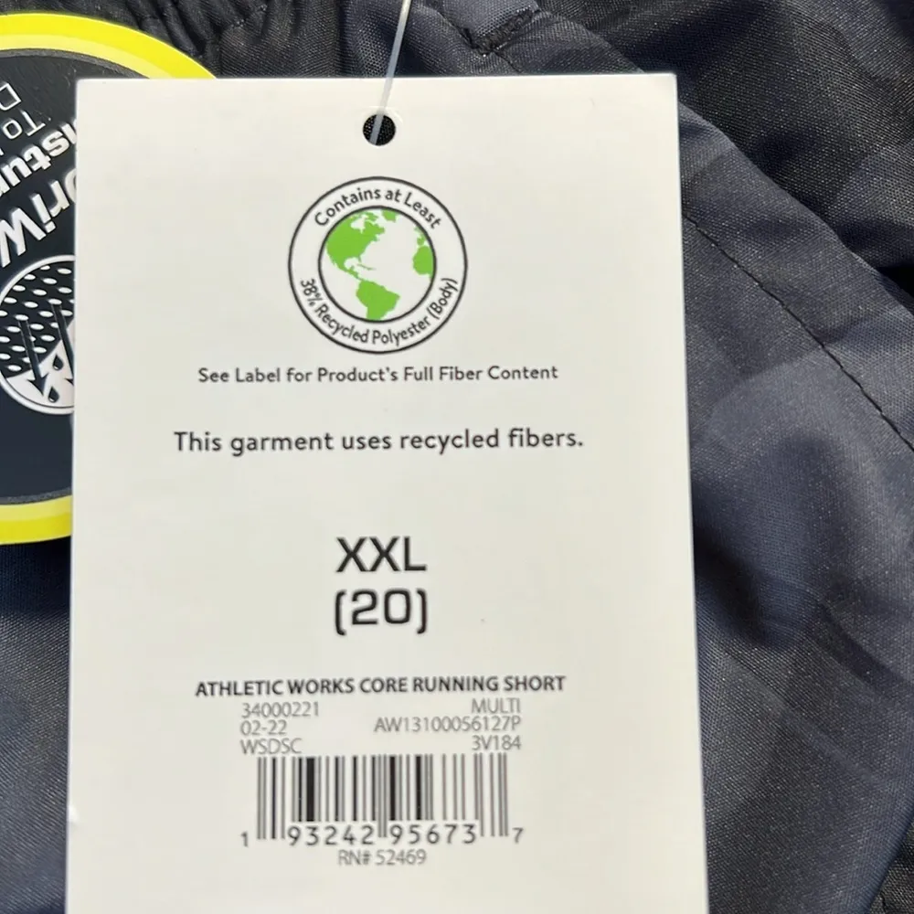 🆕 Athletic Works Black Camo Shorts w/briefs and pockets XXL - NWT - Image 6