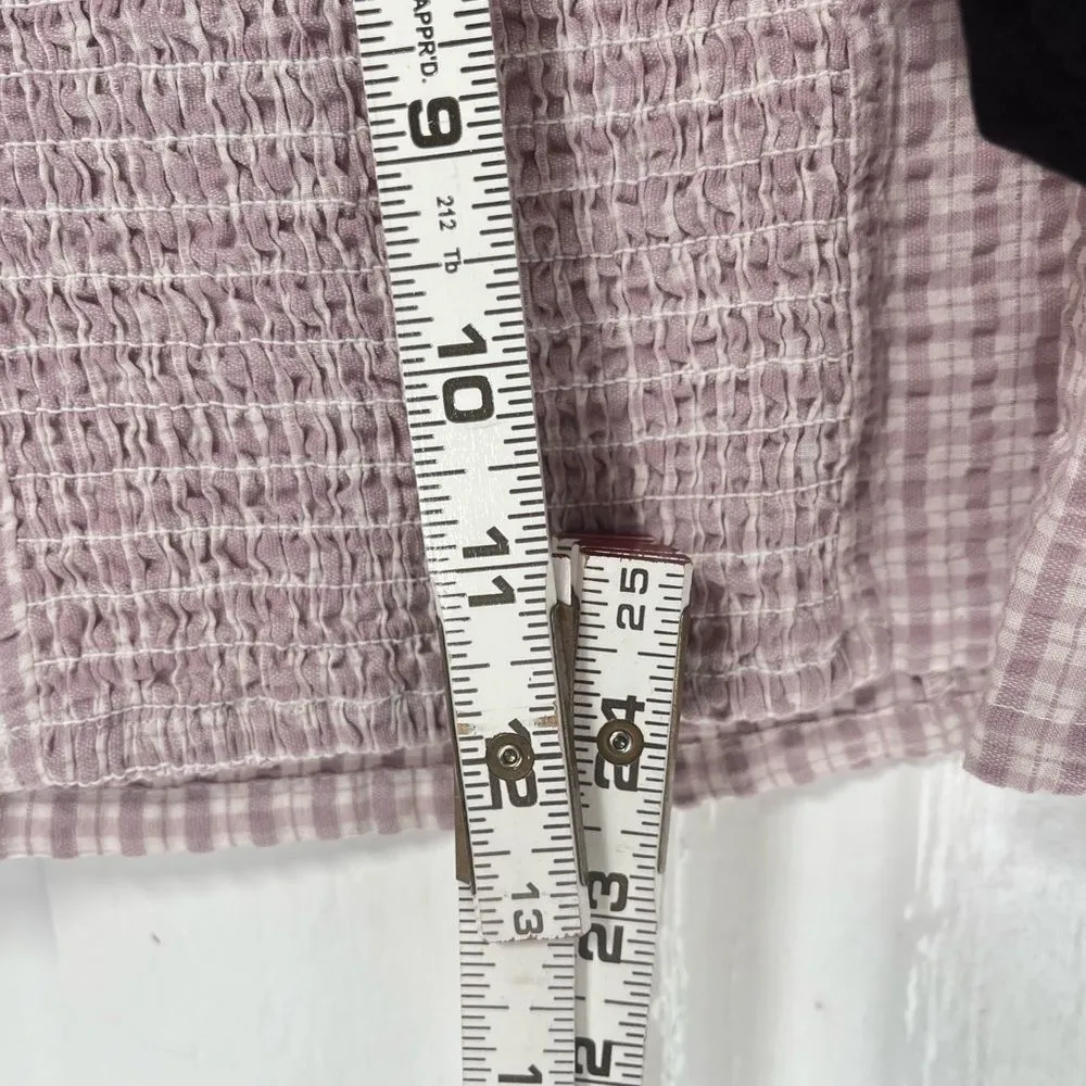 NWT Madewell seersucker Hopewell Puff Sleeve cropped top size XS - Image 9