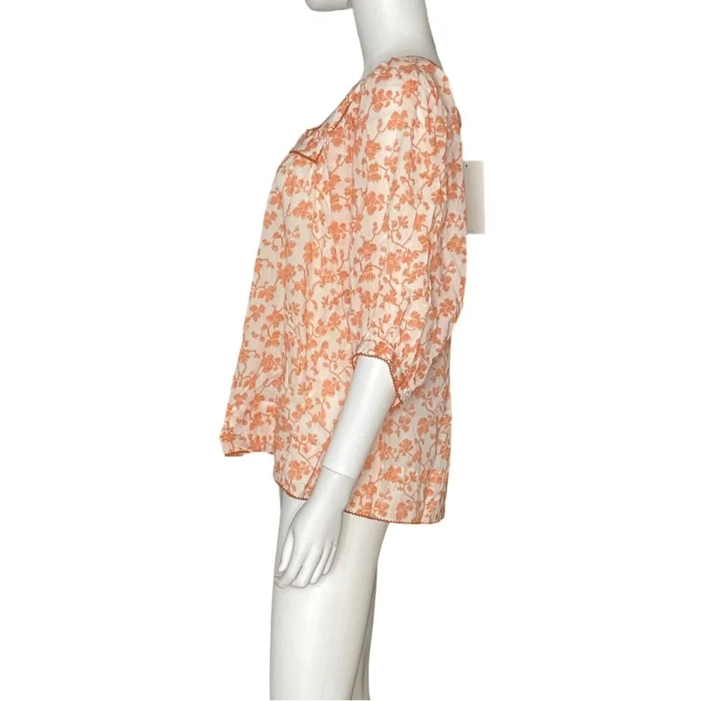 JOIE Leroye Short Sleeve Cotton Top Porcelain Multi Women’s Sz XL NWT - Image 4