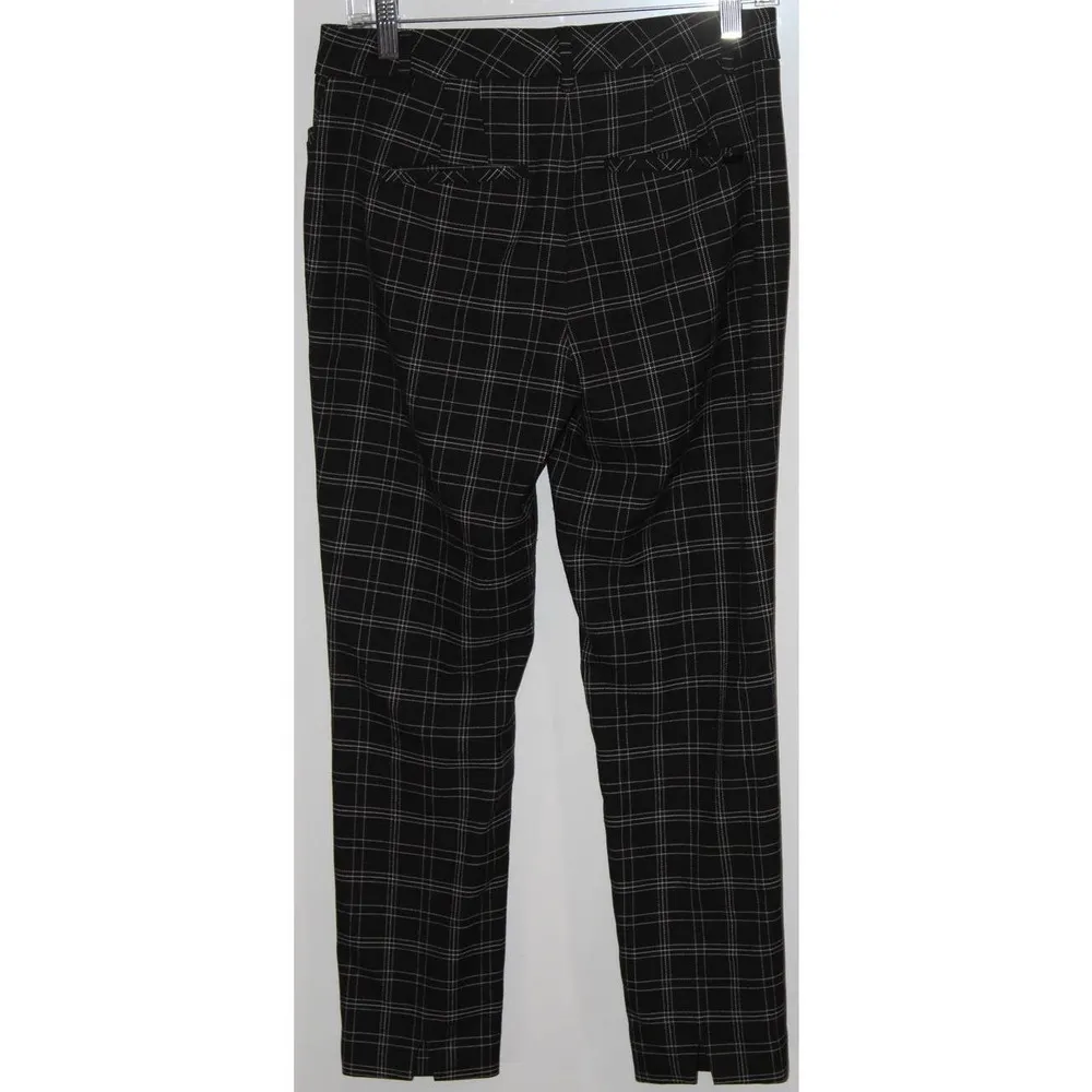 Women's White House Black Market WHBM Black Gray Cropped Pants Trousers Size 2 - Image 2