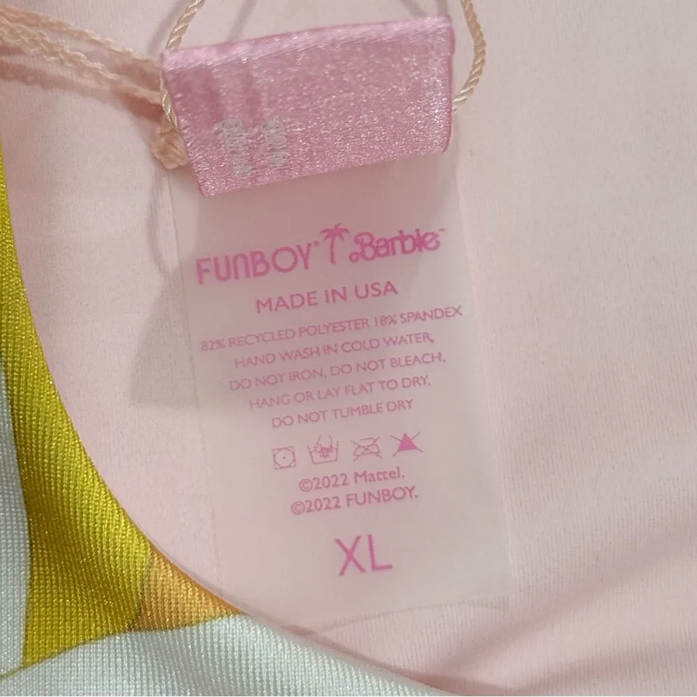 Funboy X Barbie Dream Swim Raquel One Piece Swimsuit XL Floral Spring Break Chic Pink - Image 10